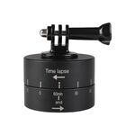 Rotazione automatica a 360 gradi 60 minuti Stabilizzatore temporizzato Adattatore per treppiede per GoPro (nero)