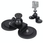 Staffa di montaggio a ventosa per auto per GoPro Hero11 Black/HERO10 Black/HERO9 Black/HERO8 Black/7/6/5/5 Session/4 Session/4/3+/3/2/1, Xiaoyi e altre action cam, Dimensioni:L(Nero)