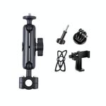 Supporto fisso per manubrio anteriore auto Ballhead da 21 mm con adattatore per treppiede, vite, morsetto per telefono e custodia in silicone anti-smarrimento per GoPro Hero12 Nero / Hero11 /10 /9 /8 /7 /6 /5, Insta360 Ace / Ace Pro, DJI OsmoAzione 4 e al