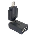 Adattatore girevole da USB 2.0 AM a Mini USB a 360 gradi (nero)