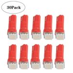 30 PCS T5 1LED SMD-5050 Indicatore LED per modifica auto Luce rossa