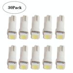 30 PCS T5 1LED SMD-5050 Indicatore LED per modifica auto Luce bianca