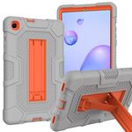 Per Samsung Galaxy Tab A 8.4 (2020) / T307 Custodia protettiva in silicone antiurto per robot a colori a contrasto + custodia protettiva per PC con supporto (grigio arancione)