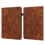 Per Samsung Galaxy Tab A 10.1 (2019) T510 Custodia rigida in TPU + PU con motivo a rilievo in rilievo orizzontale in pelle con supporto, slot per schede e portafoglio (marrone)