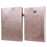 Per Samsung Galaxy Tab A 10.1 (2016) T580 Custodia rigida in TPU + PU con motivo a rilievo in rilievo orizzontale in pelle con supporto, slot per schede e portafoglio (oro rosa)