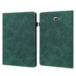 Per Samsung Galaxy Tab A 10.1 (2016) T580 Custodia rigida in TPU + PU con motivo a rilievo in rilievo orizzontale in pelle con supporto, slot per schede e portafoglio (verde)