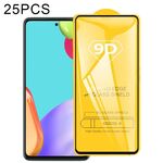 Per Samsung Galaxy A52 5G / 4G 25pcs 9D Full Glue Pellicola in vetro temperato a schermo intero
