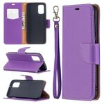 Per Samsung Galaxy A02S (versione UE) Litchi Texture Color Pure Color Horizontal Pelle Custodia in pelle con supporto e carte Slot & Portafoglio e cordino (viola)