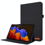 Per Samsung Galaxy Tab S8 + / Tab S8 Plus / Tab S7 FE / TAB S7 + / T970 orizzontale Flip TPU + Tessuto PU Custodia protettiva in pelle PU con clip per scheda nome (nero)