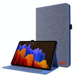 Per Samsung Galaxy Tab S8 + / TAB S8 PLUS / TAB S7 FE / TAB S7 + / T970 orizzontale Flip TPU + Cassa protettiva in pelle PU con clip per carte Nome (blu scuro)