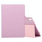 Per Lenovo M10 Plus TB-X606F Custodia in pelle a vibrazione orizzontale in tinta unita con struttura litchi con supporto e slot per penna (rosa)