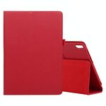 Per Lenovo M10 Plus TB-X606F Custodia in pelle a vibrazione orizzontale in tinta unita con struttura litchi con supporto e slot per penna (rosso)