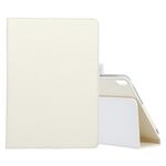 Per Lenovo M10 Plus TB-X606F Custodia in pelle a vibrazione orizzontale in tinta unita con struttura litchi con supporto e slot per penna (bianco)