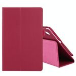 Per Lenovo Tab M10 HD Litchi Texture Colore solido Colore orizzontale in pelle flip in pelle con supporto e slot a penna (rosa rossa)