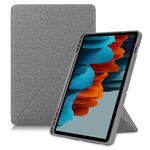 Per Samsung Galaxy Tab S8 / GALAXY TAB S7 T870 Texture di stoffa multi-pieghevole orizzontale flip in pelle PU cuoio antiurto con supporto e supporto / funzione sveglia (grigio)