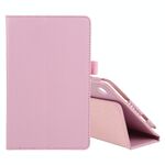Per Lenovo Tab M7 Litchi Texture Colore solido Custodia in pelle flip orizzontale con supporto e slot da penna (rosa)