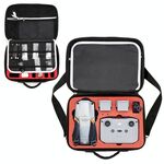 Scatola di custodia da trasporto portatile di stoccaggio a spalla singola con separatore di deflettore per Dji Air 2s (nero + fodera rossa)