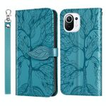 Per Xiaomi Mi 11 Life of Tree Growding Pattern Horizontal Flip Custodia in pelle con supporto e carta Slot & Portafoglio e foto Cornice e cordoniera (Lago Blue)