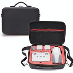 Scatola portatile di stoccaggio della spalla singola che trasporta la scatola della cassa della copertura di PU per DJI Air 2s (Nero + Liner rosso)