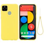 Per Google Pixel 5A Custodia protettiva a copertura in silicone liquido a colori solido (giallo)