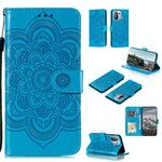 Per Xiaomi Redmi Nota 10 5G Mandala Embossing Pattern Gestione orizzontale PU Custodia in pelle PU con supporto e carte Slot & Walle & Lanyard (blu)