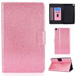 Per Samsung Galaxy Tab A7 Lite T220 Scintillio Glitter Custodia in pelle orizzontale con titolare e slot per schede (rosa)