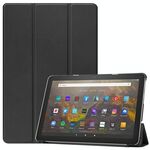 Per Amazon Fire HD 10 (2021) Struttura Custer Custodia orizzontale in pelle flip con supporto a tre pieghevole e funzione Sleep / Wake-up (nero)