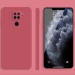 Per Xiaomi Redmi 10x 4G Colore solido Imitazione liquido liquido Silicone Dritto Bordo a disposizione Custodia protettiva Copertura piena (rossa)