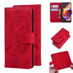 Per OPPO RealMe X7 Pro 5G Tigre Embossing Pattern Horizontal flip custodia in pelle con supporto e carte slot e portafoglio (rosso)