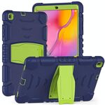 Per Samsung Galaxy TAB A 10.1 (2019) T510 T510 Schermo di protezione a 3 strati Telaio + PC + Cassa combinata antiurto in silicone con supporto (navyblue + lime)
