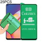 Per OPPO Reno 5F 25 PCS 9D Full Screen full Glue Pellicola in ceramica