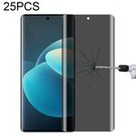Per vivo X60 Pro / X60 Pro + / X60T Pro + 25 pz 0.3mm 9h Durezza superficie 3D superficie curva Superficie PRIVACY Pellicola Vetro