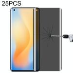 Per Vivo X50 Pro 25 PCS 0.3mm 9H Durezza superficie 3D Superficie curva Superficie PRIVACY Pellicola Vetro
