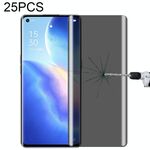 Per OPPO RENO5 PRO 5G 25 PCS 0.3mm 9H Surface Hardness Surface 3D Superficie curva PRIVACY Pellicola di vetro