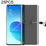 Per OPPO RENO6 PRO 5G 25 PCS 0.3mm 9H Durezza superficie 3D Surface Superficie Curve Privacy Pellicola Vetro