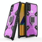 Per Samsung Galaxy M30S Space PC + Custodia antiurto TPU con supporto ad anello (viola)