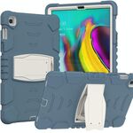 Schermo di protezione a 3 strati Telaio + PC + Cassa combinata antiurto in silicone con supporto per Samsung Galaxy Tab S5E T720 (fiordaliso blu)