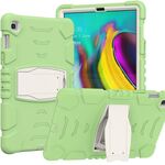 Schermo di protezione a 3 strati Telaio + PC + Cassa combinata antiurto in silicone con supporto per Samsung Galaxy Tab S5E T720 (Matcha Green)