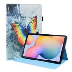 Per Samsung Galaxy Tab S6 Lite SM-P610 / SM-P615 Caso di cuoio orizzontale orizzontale con supporto e carte e slot per schede e cornice fotografica e funzione di sveglia / funzione di sveglia (a colori Butterfly)