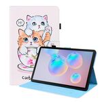 Per Samsung Galaxy Tab S8 / GALAXY TAB S7 2020 SM-T870 / SM-T875 Caso di pelle orizzontale a flip orizzontale con supporto e carta Slot e cornice fotografica (Cat Brothers)