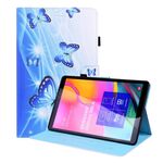 Per Samsung Galaxy Tab A 10.1 2019 SM-T515 / SM-T510 Custodia a flip orizzontale orizzontale con titolare e slot per schede e cornice fotografica (farfalla blu)