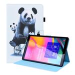 Per Samsung Galaxy Tab A 10.1 2019 SM-T515 / SM-T510 Custodia per flip orizzontale a flip orizzontale con supporto e carta Slot & Photo Frame (Panda in bicicletta)