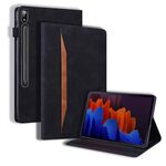 Per Samsung Galaxy Tab S8 + / TAB S8 PLUS / TAB S7 FE / TAB S7 + SM-T970 / SM-T976B Business Azienda Business Antiurto Antifurto Custodia in pelle flip con titolare e slot per schede e fotogrammi e slot fotografica e slot per la penna (nero)