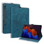 Per Samsung Galaxy Tab S8 / Galaxy Tab S7 T870 SM-T875 SM-T876B Love Butterfly Pattern Horizontal flip custodia in pelle con supporto (blu)