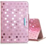 Per tablet universale da 10 pollici Custodia in pelle con vibrazione orizzontale a punto d'onda in tinta unita, con supporto (oro rosa)