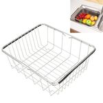 Cucina Scolapiatti Lavello Scolapiatti Lavaggio Verdura Frutta Secchiello Portaoggetti Rack Regolabile in Acciaio Inox, Dimensioni: Arch Net Style