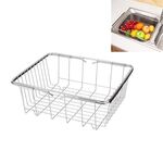 Cucina Scolapiatti Lavello Scolapiatti Lavaggio Verdura Frutta Secchiello Portaoggetti Rack Regolabile in Acciaio Inox, Dimensioni: Stile Ordinario