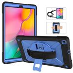 Per Galaxy Tab A 10.1 (2019) T510 Custodia combinata in silicone a colori a contrasto + PC con supporto (nero + blu)