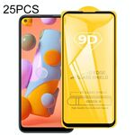Per Galaxy A11 25 PCS 9D Full Glue Pellicola in vetro temperato a schermo intero