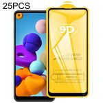 Per Galaxy A21 25 PCS 9D Full Glue Pellicola in vetro temperato a schermo intero